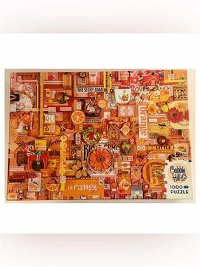 Cobble Hill Orange 1000 Piece Puzzle Rainbow Project Shelley Davies Complete